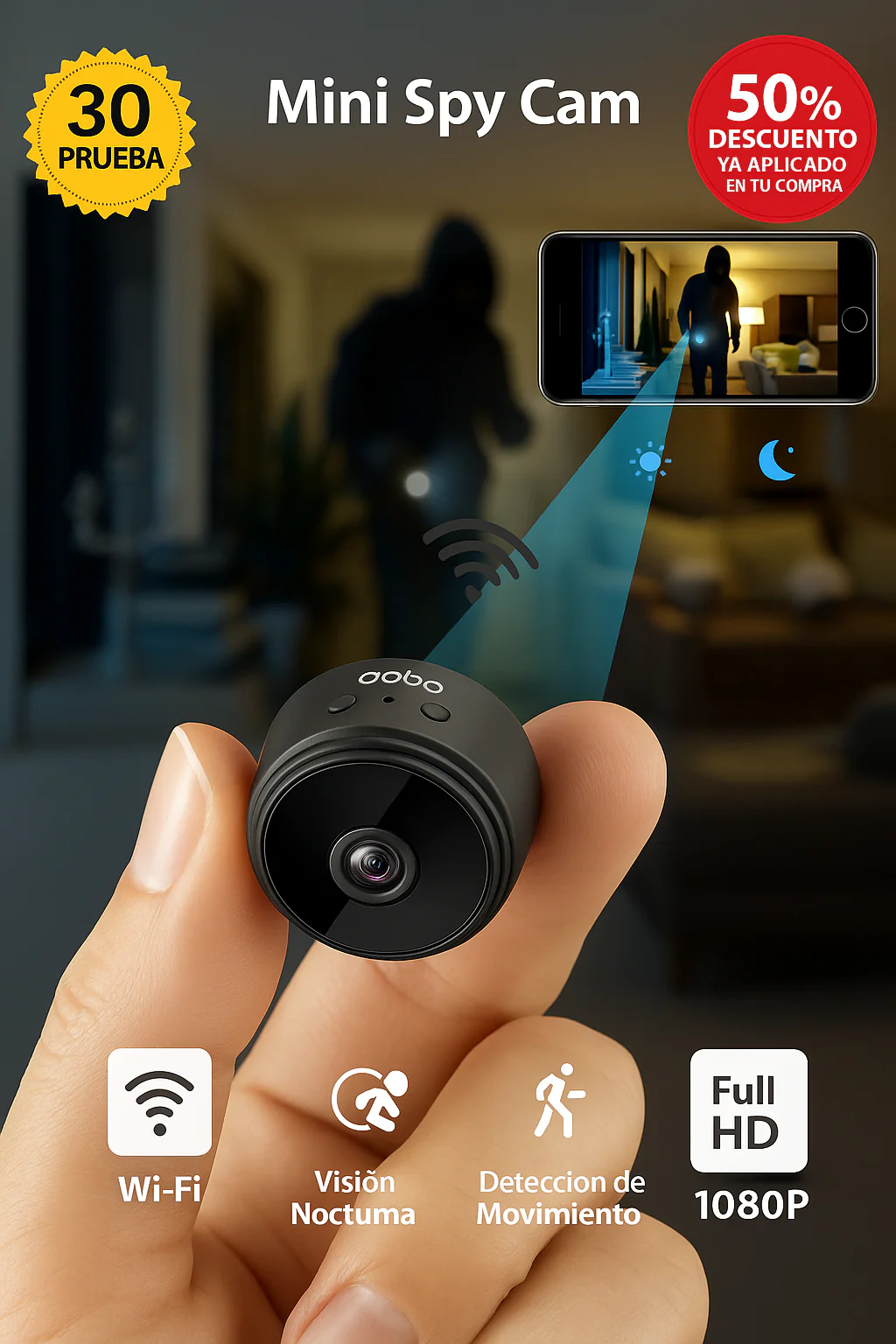 Mini Cámara de Seguridad Full HD 4K UltraVision™